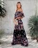 Ropa Casual de Primavera y Verano para Mujer Europea y Americana 2025 Amazon Nuevo Vestido Casual Largo con Estampado de un Hombro para Mujer