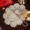Manteles Individuales Bordados Retro Estilo Chino, Posavasos para Mesa de Café, Tapetes Decorativos para Jarrones, Manteles de Comedor para el Hogar Bordados Retro de Alta Gama