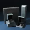 Caja de Joyería Qiuhe de Cuero PU Cepillado Caja de Empaque para Joyería Anillo Perla Collar Anillo Par Pulsera Pendientes Caja para Pulsera