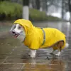 Capa de chuva para cachorro grande mais vendida da Amazon, capa de chuva refletiva para pet estilo capa, capa de chuva com capuz à prova de vento e à prova d'água para cachorro