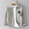 Camisa de manga larga de fibra de bambú, estilo ropa de trabajo, corte holgado, colección de otoño, marca profesional, ropa formal, resistente a las arrugas, camisa de rayas, para hombre