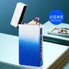 Nuevo encendedor electrónico de alto valor de color con detección táctil, de doble arco, con letras láser, resistente al viento y con carga de regalo, venta al por mayor