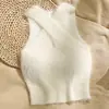Camisola de Punto de Pelo de Visón de Alta Gama Estilo Dulce Francés con Cruz para Mujer, Prenda Interior Base, Top de Otoño e Invierno