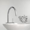 Adhesivo de pared de PVC removible tallado lavabo vidrio decorativo caricatura divertida cepillado decorativo adhesivo de pared A13109