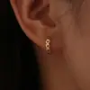 Se0299 Pendientes Frescos y Dulces de Corazón Europeos y Americanos Pendientes Pequeños de Círculo Simple de Plata 925 Pendientes Chapados en Oro para Mujer