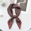 Lenço Quadrado de Seda Retrô Coreano com Estampa Paisley e Toque de Luxo, Combinado com uma Camisa, Lenço Quadrado Versátil para Cintura, Xale, Protetor de Pescoço