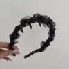 Diadema de Peine Dentado Estampado de Leopardo Retro de Gama Alta Nueva Diadema de Malla para Mujeres con Parte Superior Alta del Cráneo Cabello Roto Diadema Dentada para Mujeres