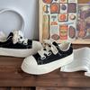 Zapatos de Lona Rosados Baikwang para Mujer 2023 Nuevo Verano Transpirables Punta Redonda Leche fufu Casual Modernos Zapatos de Plataforma Gruesa