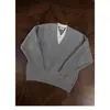 Suéter Falso de Dos Piezas con Cuello en V para Hombre, Otoño e Invierno, Estilo Old Money, Retro Americano, Ropa de Punto Casual y Relajada para Adolescentes