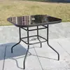 Mesa Pequena e Cadeiras para Varanda Conjunto de Chá Lazer Conjunto de Mesa e Cadeiras para Exterior Loja de Chá com Leite Mesa Externa de Vidro Temperado com Efeito Ondulado