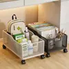Caja de almacenamiento para libros con ruedas, perfecta para dormitorios estudiantiles, se puede colocar debajo del escritorio para guardar mochilas, un organizador móvil y práctico