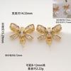 Pendientes de perlas con lazo de plata S925, figura bicolor amarilla y blanca con accesorios de perlas de 9-10 mm sin cuentas