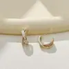 Pendientes de Moda Tendencia Estilo Nicho de Gama Alta Versátiles para el Viaje Diario Pendientes de Aro con Diseño de Circonita Pendientes de Clip Retro Pendientes de Botón