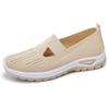 Zapatos de Mujer, Zapatos Casuales Versátiles Transfronterizos de Talla Grande, Zapatos de Una Sola Pieza Transpirables de Tejido Volador, Zapatos de Tela Slip-On para Madres de Mediana Edad y Mayores
