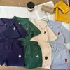 Atuendos de Verano para Niños y Niñas, Ropa de Marca Moderna Elegante para Niños, Ropa de Comercio Exterior con Camisas Polo y Shorts de Dibujos Animados