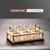Juego de Dos Vasos de Baijiu Home Li con Escala Vidrio Portavasos Pequeño para Vino Bandeja de Almacenamiento para Vasos de Licor Portavasos Individual para un Solo Sorbo
