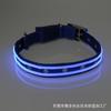 Coleira luminosa para cães de médio e grande porte com carregamento USB e LED de fibra dupla