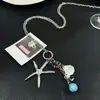Collar Colgante Corazón de Cristal Estrella de Mar Redonda para Mujer Lujo Accesible Gama Alta Estilo Festivo Cadena para Clavícula Accesorios de Collar Sencillos