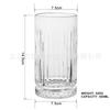 Estilo Europeu Simples Copo de Vidro Listrado Copo de Água Copo Esculpido Copo de Chá Doméstico Copo de Whiskey Copo de Leite Diamante Copo de Suco