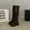 Botas altas hasta la rodilla para primavera y otoño, con suela gruesa y hebilla de cinturón, nuevo estilo 2026 para mujer, botas de jinete, tacón grueso, doble uso, estilo británico