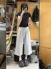 Novedad de Verano Estilo Deportivo de Moda Pantalones Cortos de Cintura Alta para Hombres y Mujeres, Pantalones Acampanados de Pierna Ancha de Corte Holgado, Versión para Parejas, Tendencia de Ins