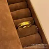 2025 Nuevo Popular Anillo de Espiga de Trigo Dorado de Segunda Mano para Mujer Nuevo Lujo Accesible Nicho Único Anillo para Dedo Índice