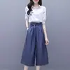 Conjunto de traje de verano para mujer, adelgazante, nueva moda casual, elegante, juvenil, rejuvenecedor, con bordado