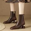Botines de Tacón Medio para Mujer 2026 Botas de Moda Nuevas Tacón Grueso Zapatos de Mujer Tacones Altos de Moda Botas Martin para Mujer Botas de Mujer