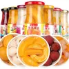 Fruta Ren Nacional Fruta Mixta enlatada en almíbar: Melocotón Amarillo, Lichi, Nispero, Naranja, Arándano Rojo, Pera, 248g, Caja Completa, Frasco de Vidrio