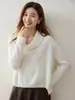 ¡Tan cómodo como una nube! Suéter de cachemira para mujer, jersey de punto con hombros caídos estilo francés, top chic y elegante sin esfuerzo