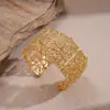 Pulsera de Patrón Hueco Transfronterizo Europeo y Americano Versión Ancha Pulsera de Moda Lujo Ligero Estilo Retro de Gama Alta Accesorio de Mano Simple Versátil