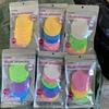 Color en stock bolsa de madera paleta de madera algodón esponja para lavar la cara esponja limpiadora desmaquillante algodón de pulpa de madera comprimida esponja facial limpiadora esponja redonda