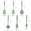 Espátula de dos colores al por mayor Espátula de silicona y nailon Utensilios de cocina Cuchara antiadherente Set de espátulas Espátula de nailon resistente a la temperatura Espátula de silicona