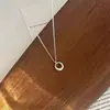 Collar Sencillo de Anillo Redondo para Mujer Versátil Estilo Ins Elegante Círculo Geométrico Cadena para Clavícula Dulce Lindo Diseño de Nicho