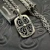 Colgante Punk Tailandés de Plata Estilo Europeo y Americano con Cadena Gruesa de Letras, Collar Colgante Cadena Clavícula Estilo Hip-Hop Coreano para Hombres y Mujeres