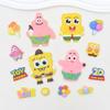 Serie Bob Esponja, accesorios de bricolaje de goma suave, funda para teléfono móvil, parche para agujero en zapatos, taza de enjuague bucal, pegatinas 3D estéreo