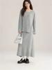 Suéter Pulóver de Punto con Abertura y Perlas Estilo Perezoso Falda Traje de Dos Piezas para Mujer Otoño e Invierno Talla Grande Transfronterizo