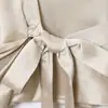 Para Comercio Exterior Europeo y Americano Transfronterizo Ropa de Mujer Aliexpress Más Vendida Moda de Verano Versátil Camisa de Doble Botonadura Decorada con Lazo