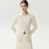 Jaqueta Cardigan Feminina Kangsai Ni 100% Caxemira Trançada Solta Fashionável Estilo Simples Suave Outerwear