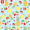 Tela de algodón tengsi ligera de verano con estampado de frutas de dibujos animados, traje para ropa de niños, pantalones anti-mosquitos, tela de camisa en stock, venta al por mayor