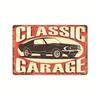 2024 Novo Logotipo Americano de Metal Estanho de Garagem Estilo Industrial Parede de Fundo para Oficina Automotiva Pintura Decorativa Suspensa Sem Moldura