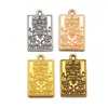Al por mayor DIY aleación joyería accesorios cuadrado tarjeta de tarot colgante pulsera llavero colgante decorativo J502