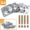 Conector de pata de madera para mesa y silla Accesorios de muebles nórdicos Tornillo para pata de silla Placa de hierro Junta plana de cuatro esquinas para pata de mesa