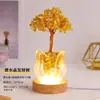 Copo de Vidro Tulipa Árvore de Cristal Cascalho de Cristal Árvore do Dinheiro Cristal Natural Árvore da Fortuna Luz Noturna Decorativa Atacado