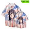 Comercio exterior transfronterizo suministro serie juvenil piso Isla lino verano 3D estampado a color holgada solapa manga corta camiseta camisa