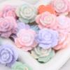 Nuevo Parche de Flor de Rosa Luminosa de Felpa Larga para Hacer Fundas de Teléfono DIY, Accesorios de Bolsa Ciega de Gel de Crema para Pasadores