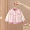 Casaco para meninas primavera e outono 2025 novo bebê estiloso primavera top all-match casual infantil roupas de beisebol