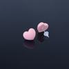 Pendientes pequeños de resina con forma de corazón, color macarrón, con diseño de amor fresco, con agujeros para las orejas, combinables con todo, sencillos, de nicho, para chica estrella.