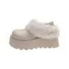 Zapatillas mullidas de moda con suela gruesa, estilo Birkenstock, para mujer, nueva colección de invierno 2026, forradas de felpa, cálidas, tipo slip-on de algodón