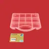 Caja de Plástico Transparente Portátil Fija de 11 Compartimentos Caja para Accesorios Digitales Herramienta para Chips Caja de Juguete Rompecabezas con Ranura para Tarjetas Caja de Almacenamiento